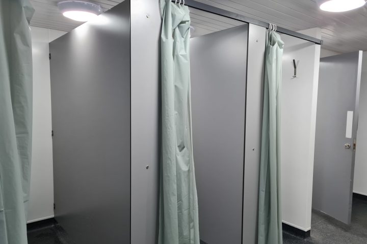 a close up of a door