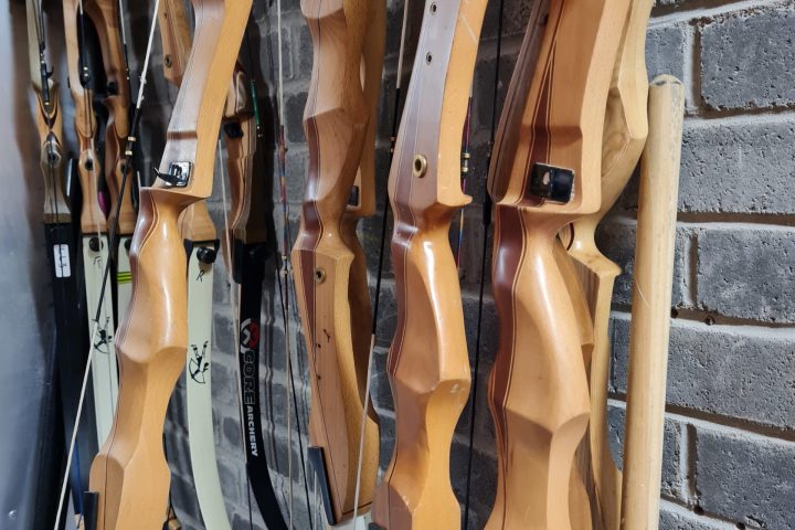 a row of wooden posts