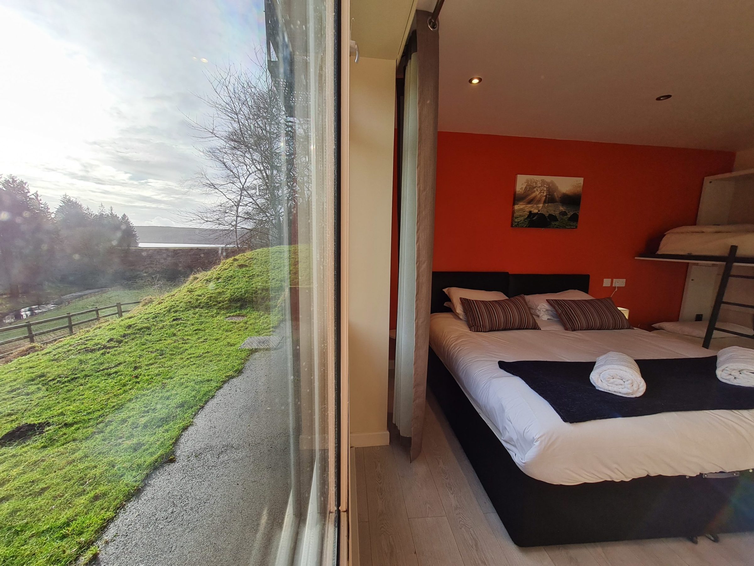 a double bed in a room