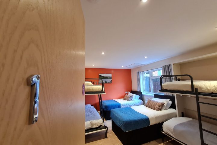 a large bed in a room