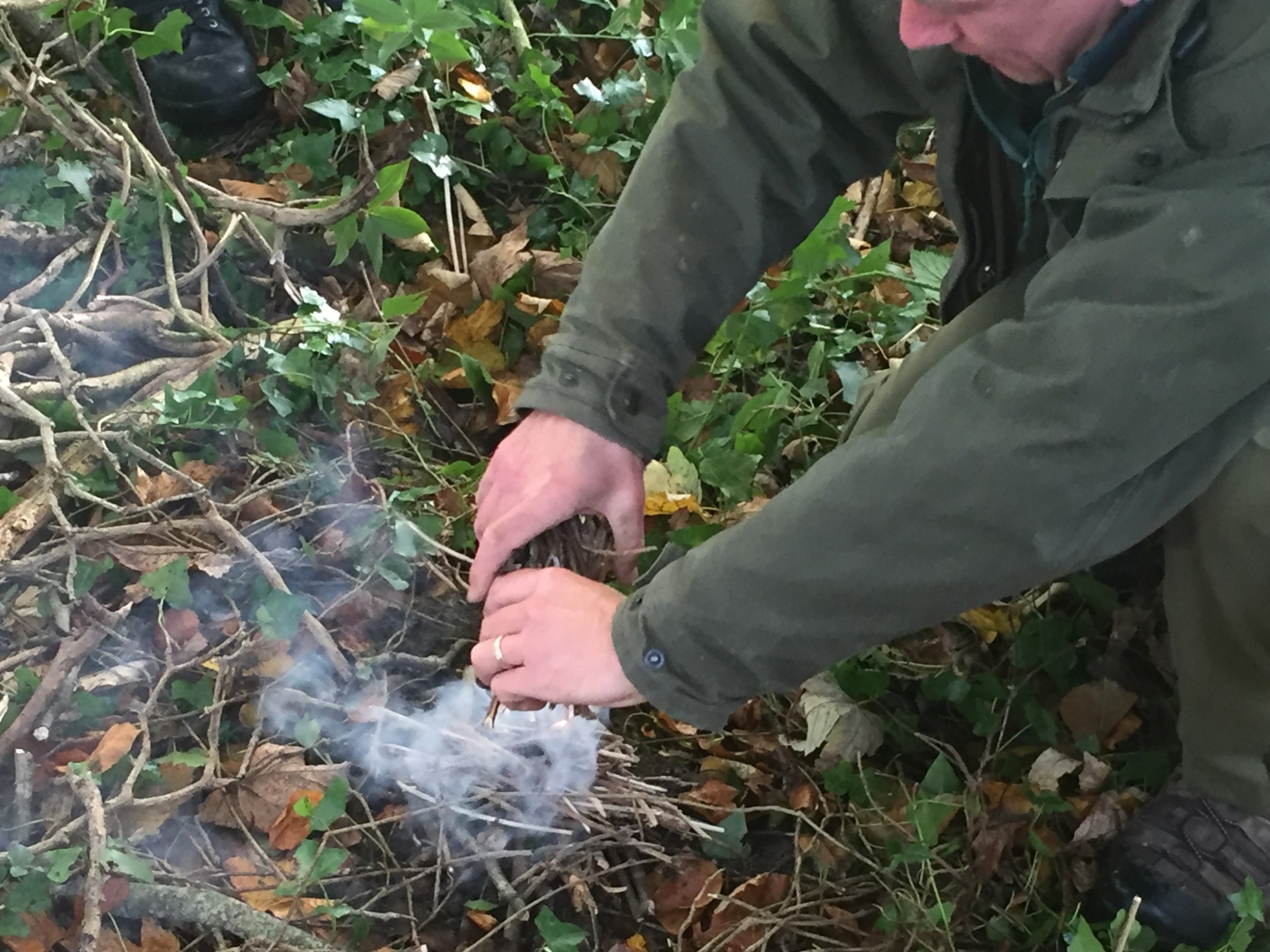 a person standing in the grass