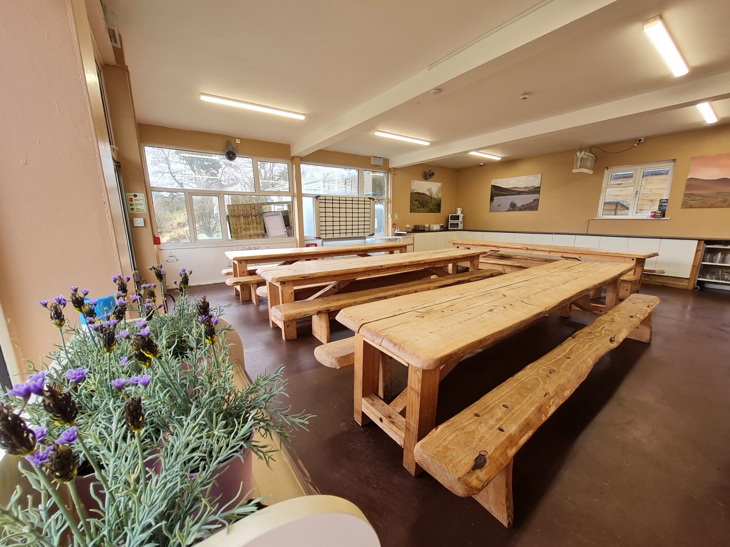 a room filled with furniture and a table