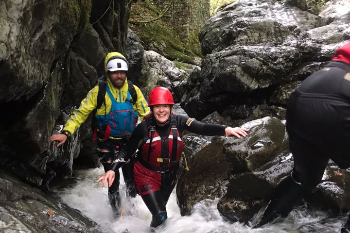 a group of people that are standing in the snow