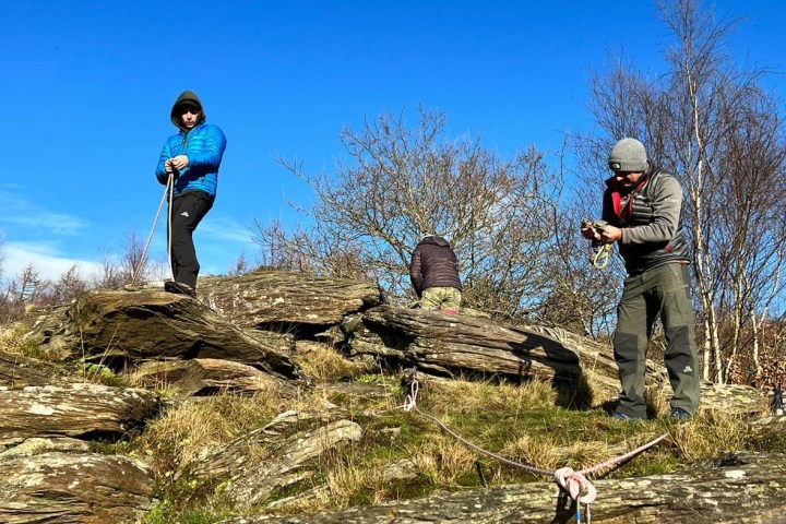a man jumping in the air