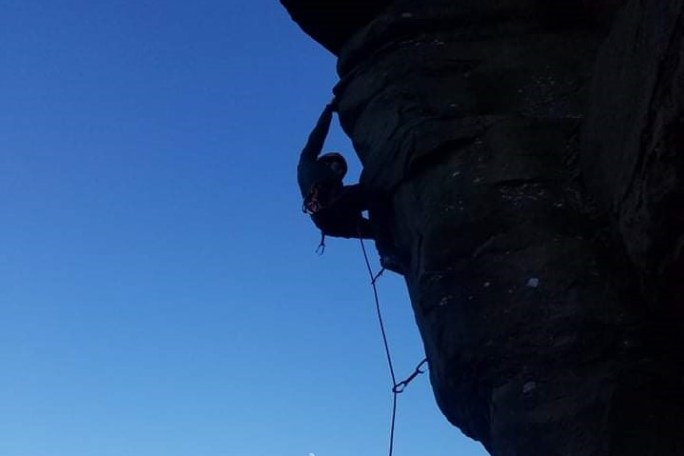 a person in a blue sky