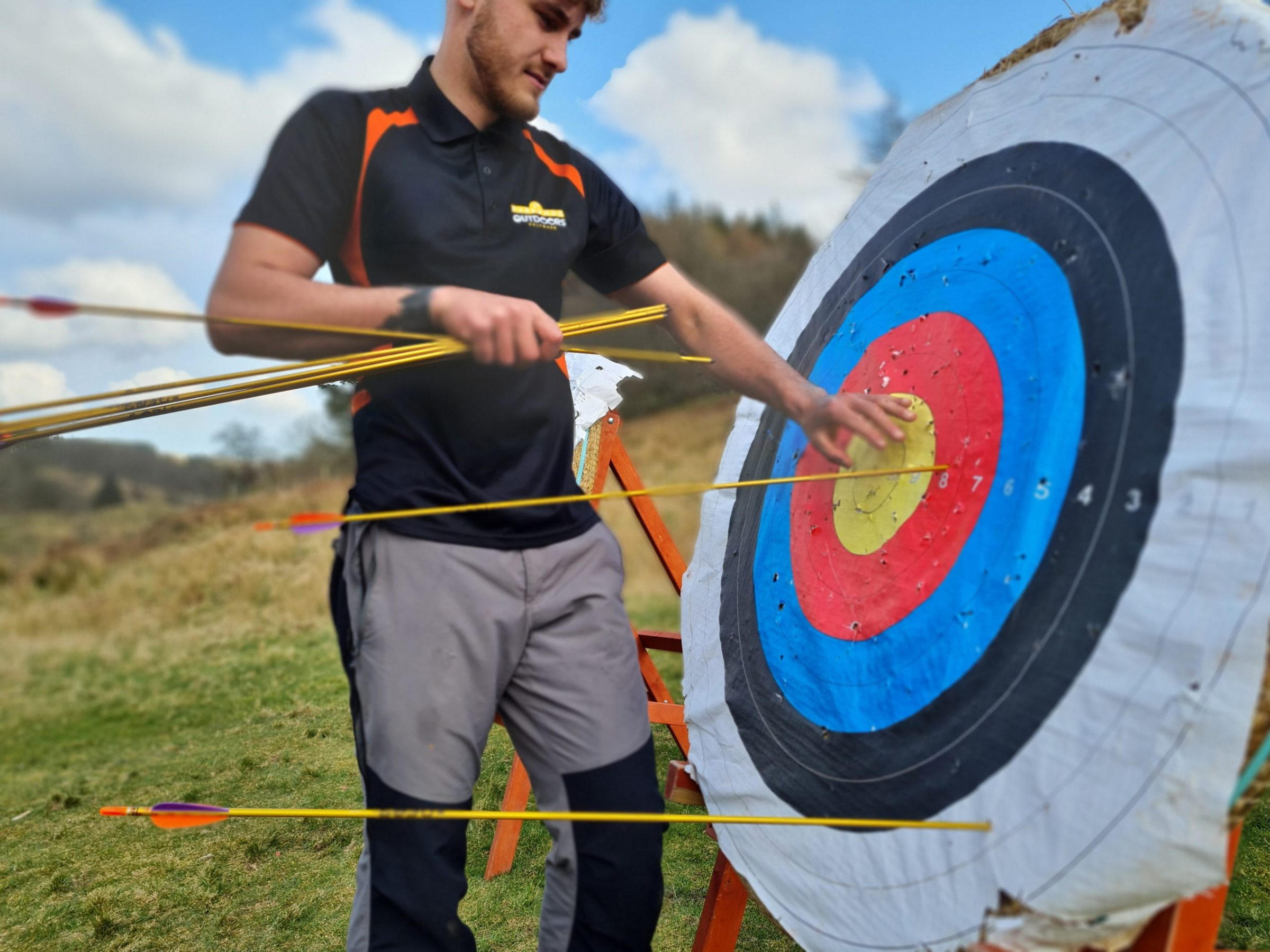 a man holding a kite