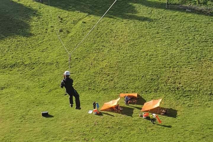 a group of people in a field