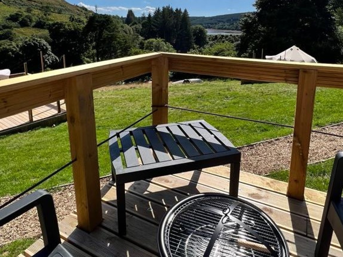 a view of a picnic table