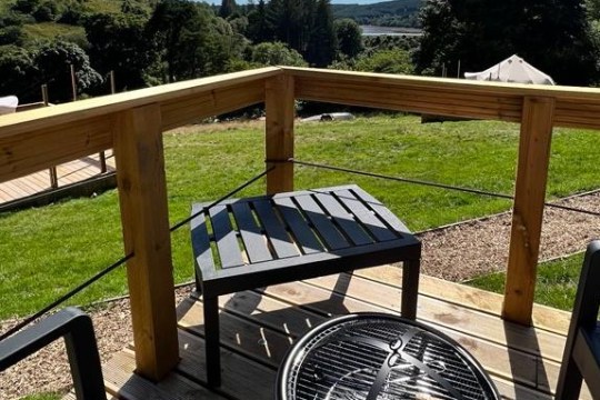 a view of a picnic table