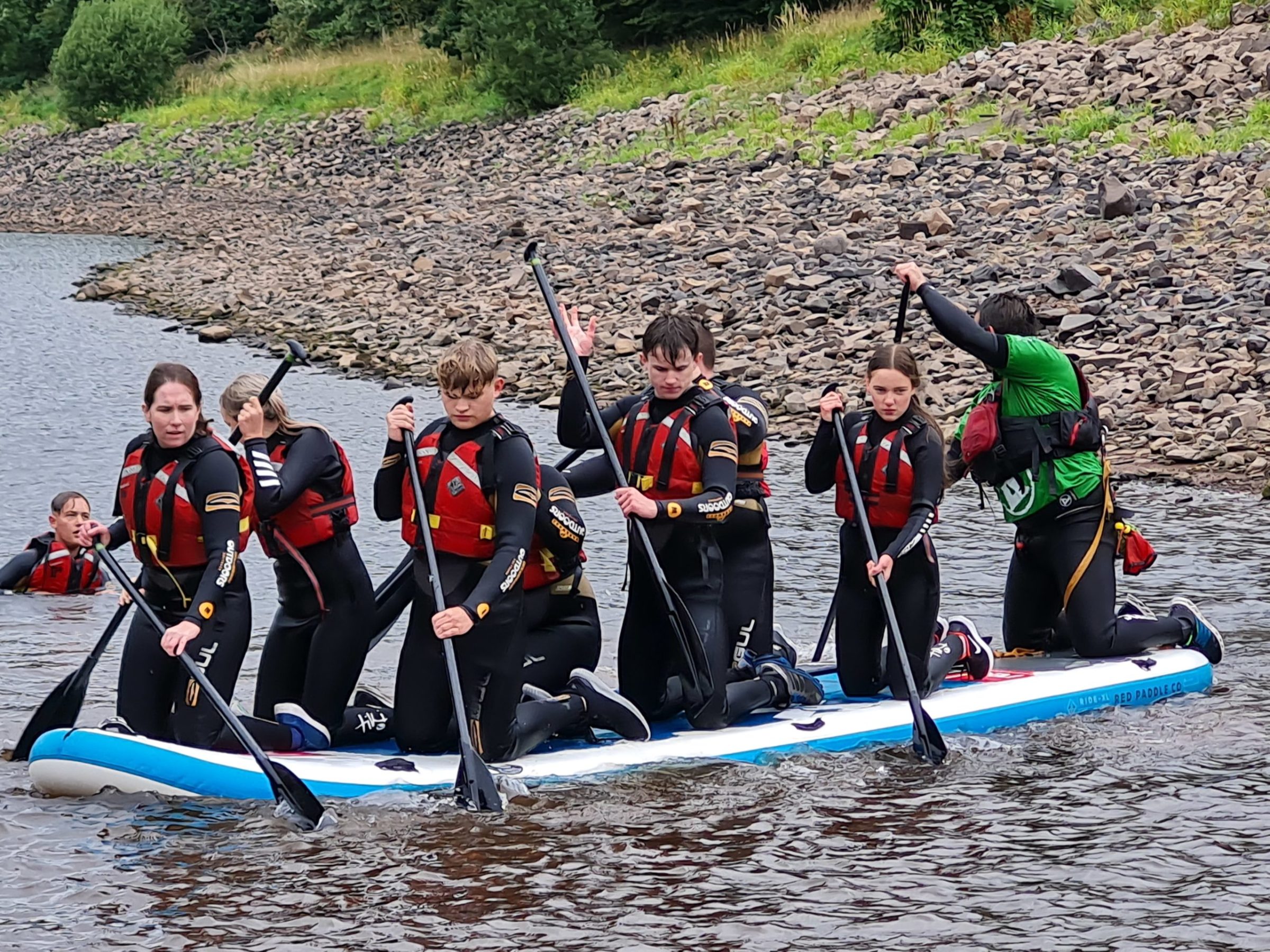 Children stand up paddleboarding