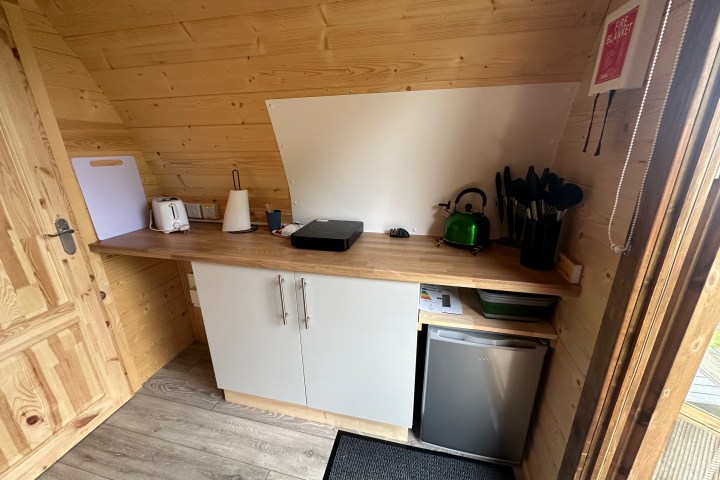 Glamping Pod kitchen area